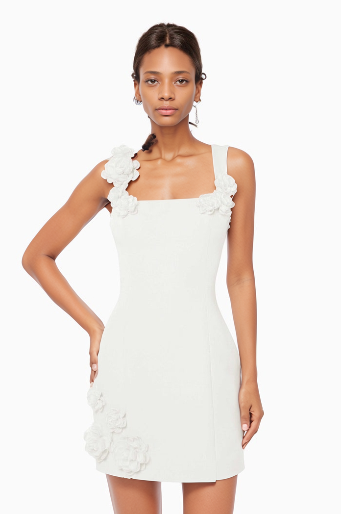 Sanyao Fashion - Wholesale Dress - Women's - SF12 Elegant 3D Floral Spaghetti Strap Backless A-Line Dress7