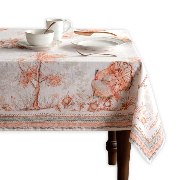 Tablecloths 100% Cotton - 3 Shapes - Giving Thanks Fall for wholesale by Maison d'Hermine - Design in Every Thread