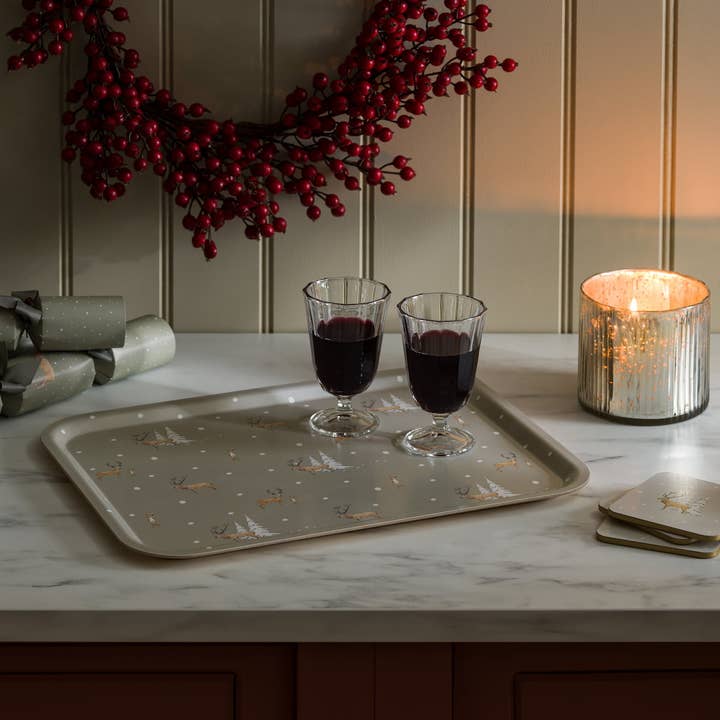 Christmas Stags Serving Tray - Large for wholesale by Sophie Allport