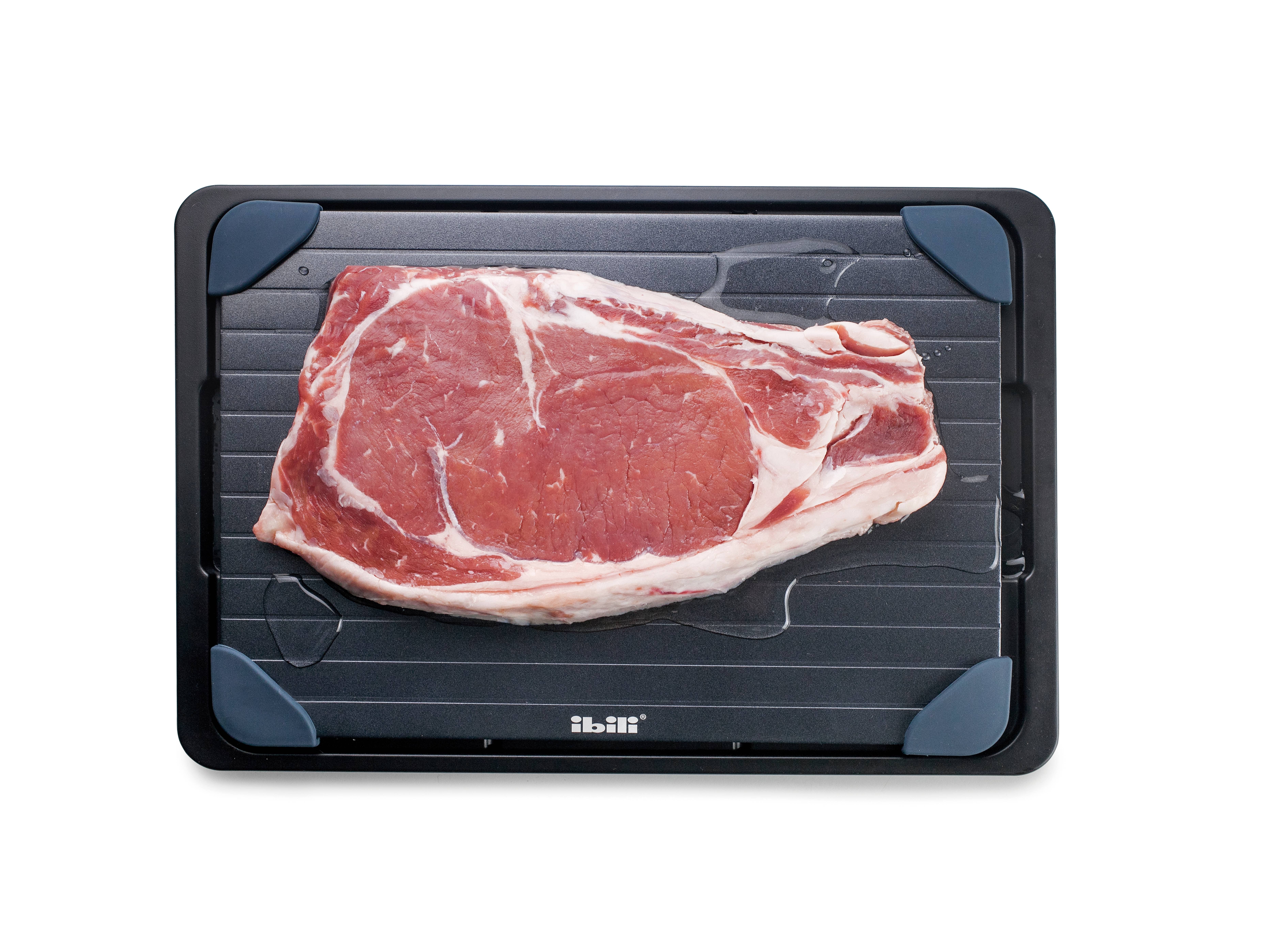 Ibili – Großhandel Schneidebretter – Ibili Auftauplatte für Lebensmittel aus Aluminium mit Silikonfüßen2