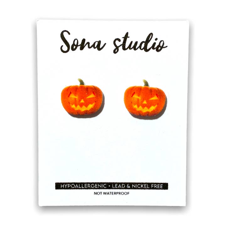 Jack O Lantern Earrings for wholesale by Sona Studio
