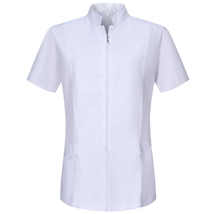 Women's Work Shirt ZIP CLOSURE SHORT SLEEVE - Ref.829 for wholesale by MISEMIYA