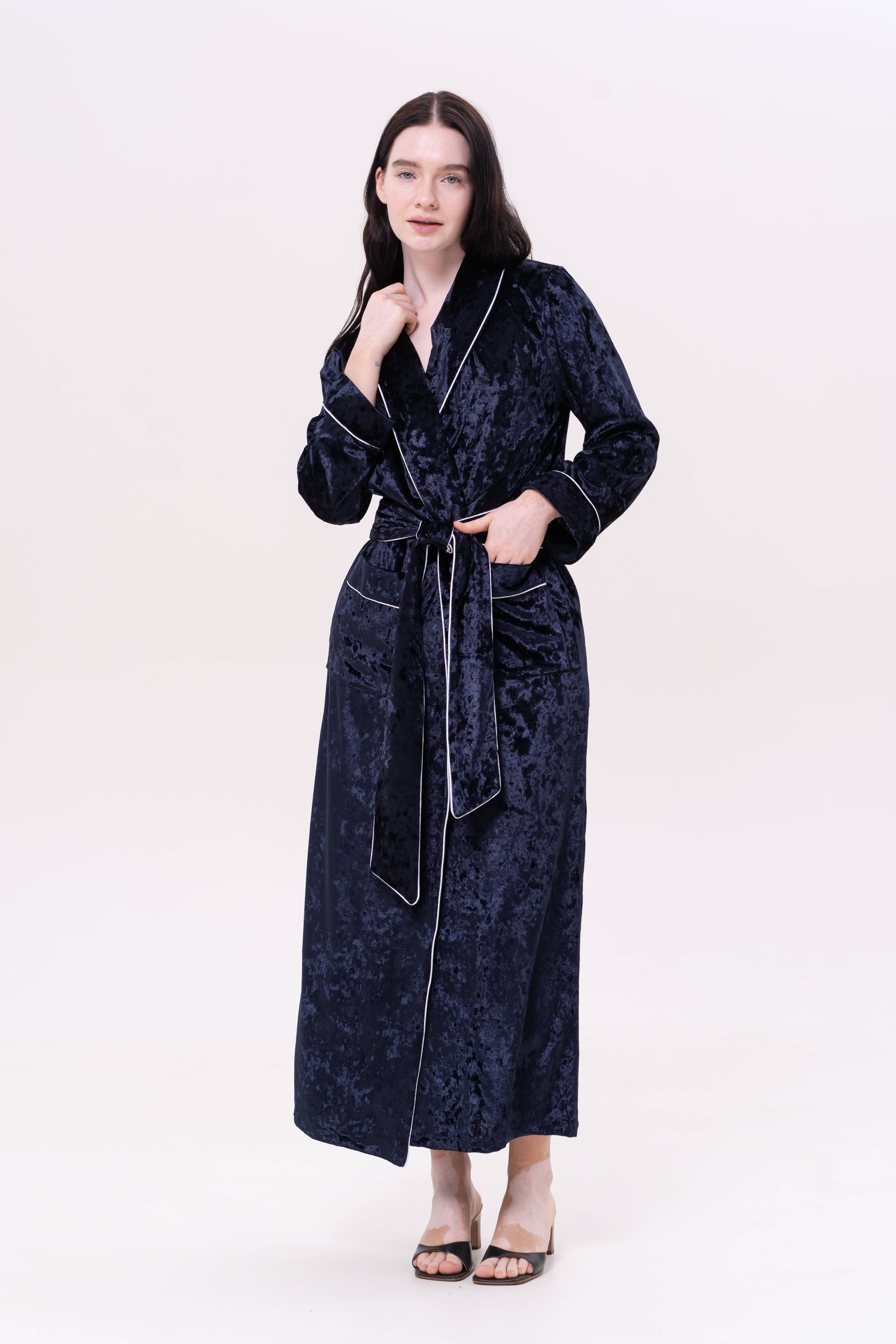 IDENTITY LINGERIE - Wholesale Robe - Women's - Velvet Robe Long Nightwear Women Dressing Gown Kimono Robes3
