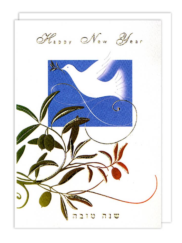 Jüdische Neujahrskarte mit Blauer Taube für den Großhandel von Notes & Queries, Inc.