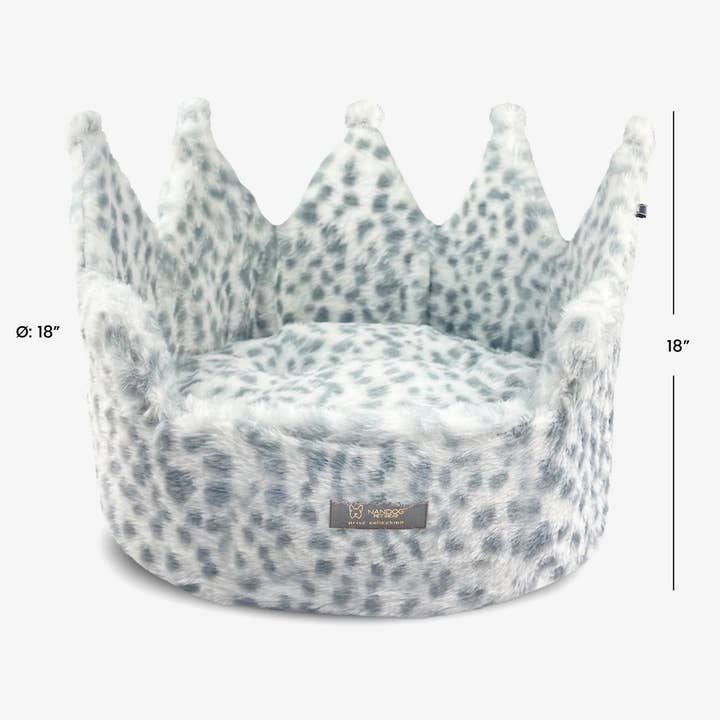 Crown Dog & Cat Bed Cloud Prive Collection -Snow Leopard for wholesale by Nandog Pet Gear Florida Authorized Reseller