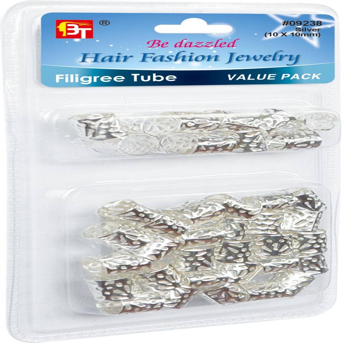 KT Supply - Wholesale Retailer Display - Jewelry - Filigree Tube Value Pack 10X10Mm Silver0