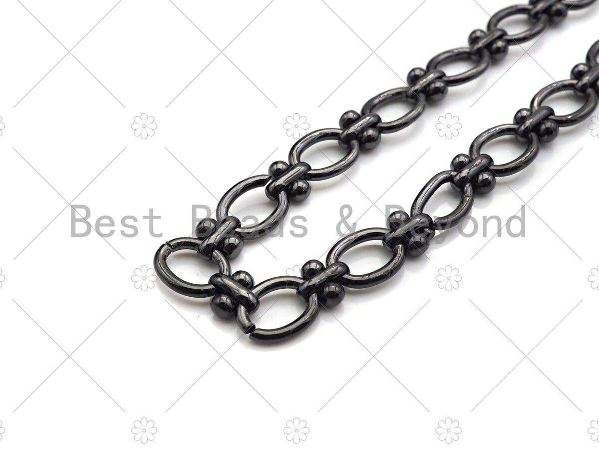 BestBeads&Beyond - Wholesale Link & Chain Necklace - High Quality Hand Made Oval T Ball linked Chain, 18K Gold Filled Chain, Wholesale bulk Chain, 8x10mm, sku#M3172