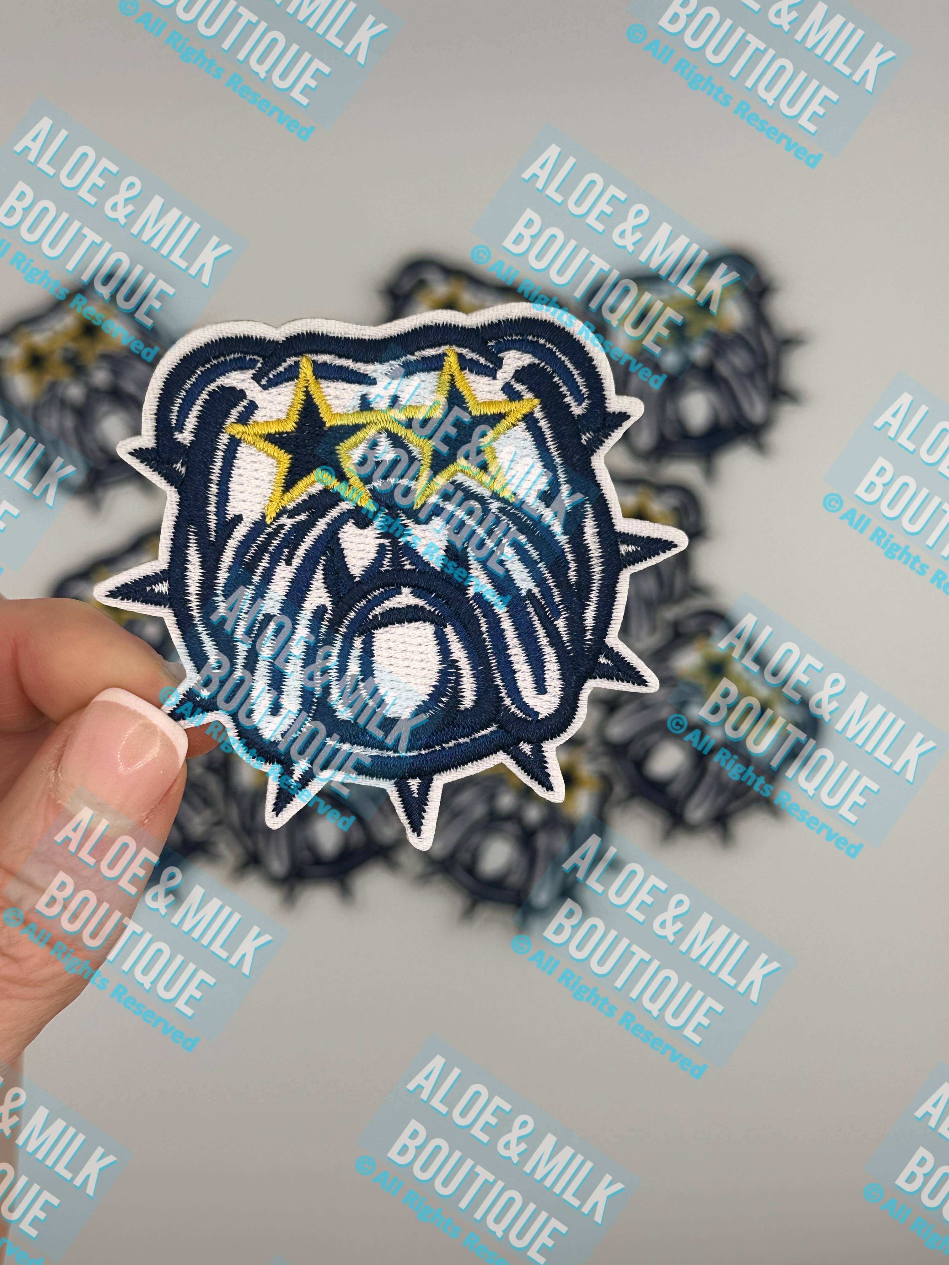 Aloe and Milk Boutique - Wholesale Patch - Mascot Bulldog , bulldog patch, sports patch, football0