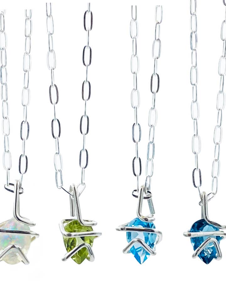 Mini-Geo-Edelstein-Halskette für den Großhandel von Aimee Petkus Jewelry