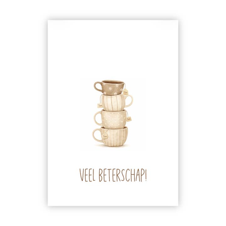 Dubbele wenskaart | Veel beterschap! voor wholesale door Wensjegeluk