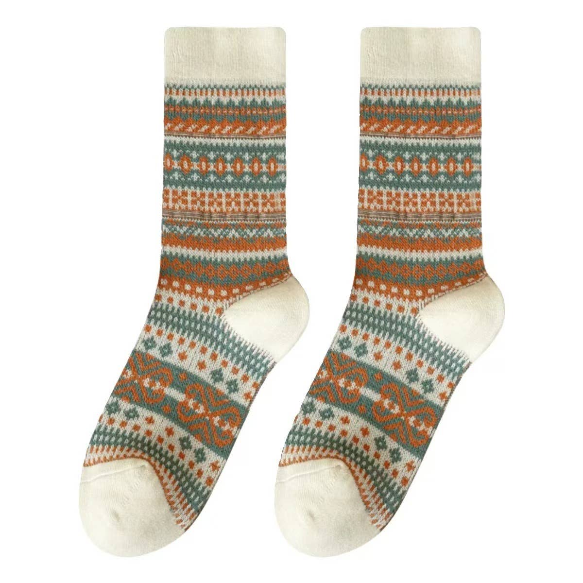 Sweetkama - Wholesale Socks - Women's - Ladies Vintage Bohemia Totem Knit Socks SKASC417711