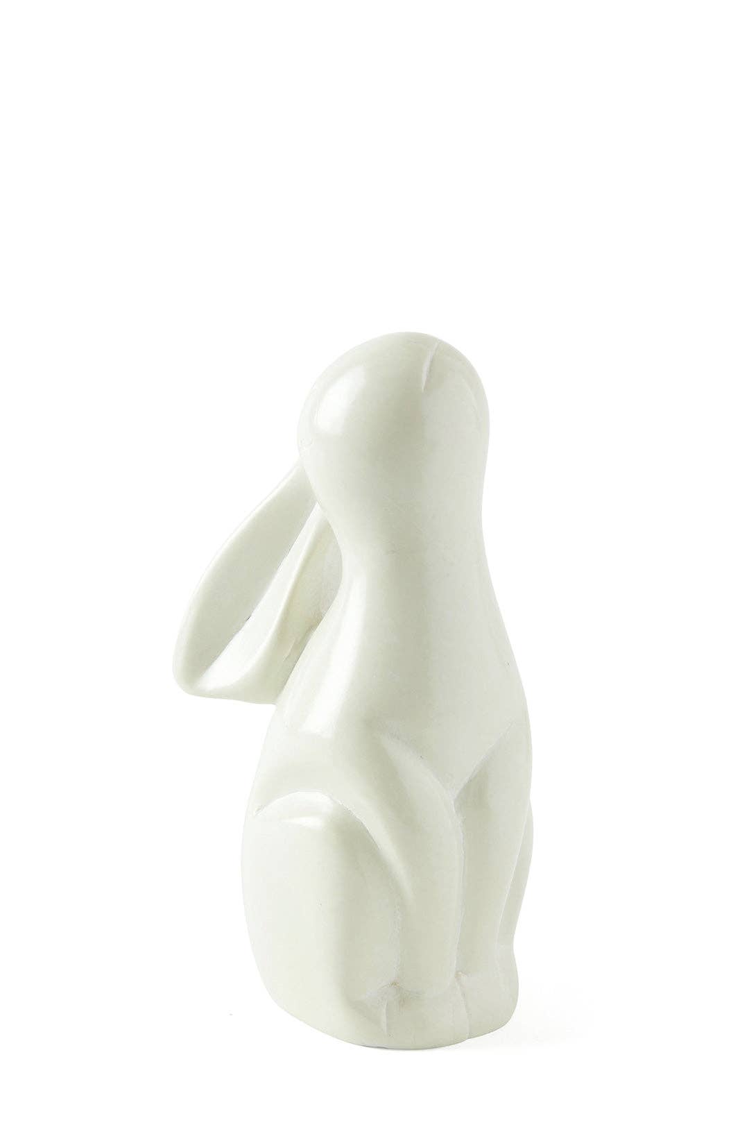 Swahili | AFRICAN MODERN - Wholesale Sculpture - Natural Soapstone Singing Bunny Rabbits0