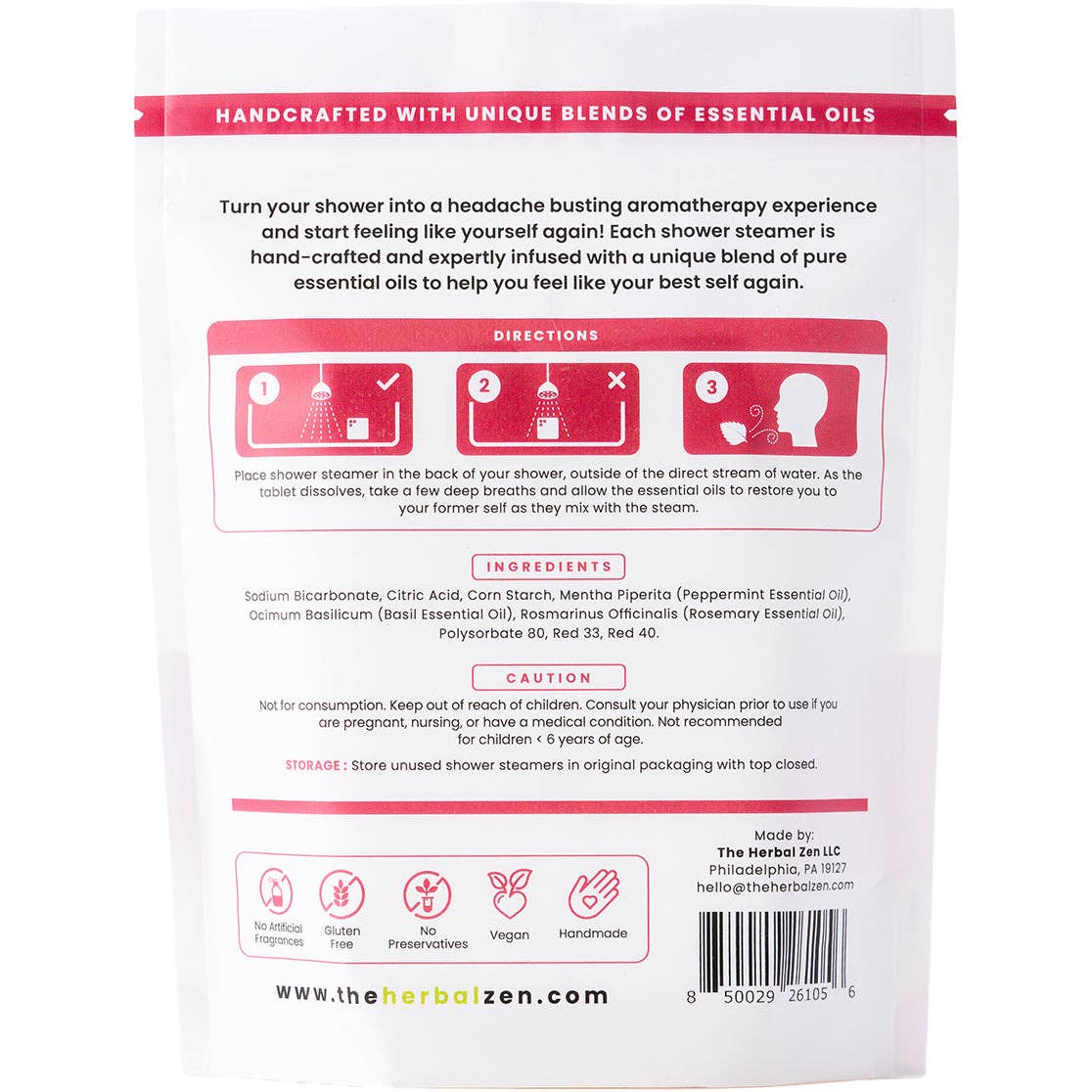 The Herbal Zen - Wholesale Shower Steamer/Bomb - Head Hug Shower Steamers | Tension Relief & Stress Support6