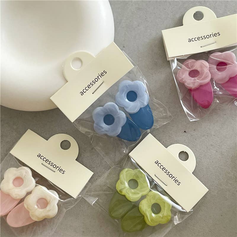 Tourtiwi - Wholesale Hair Clip - Kids - Two-Pack of Cute Colorful Flower Duckbill Clips8