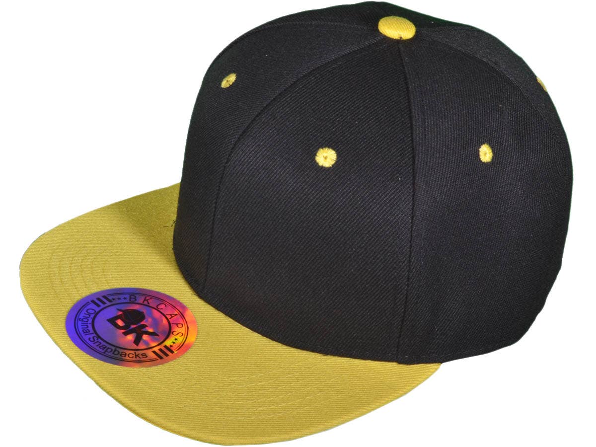 Buck Wholesale - Wholesale Flat Brim Cap - Unisex - Blank Snapback Hats - BK Caps Flat Bill Plain Vintage49