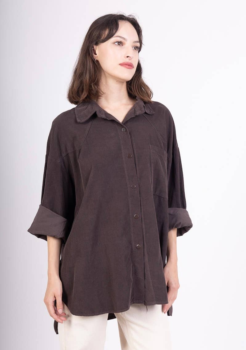 LINEN & COTTON HOUSE – Engroshandel Skjorte med buttondown – til kvinder – 4942 fløjlsbluse til efterår og vinter20