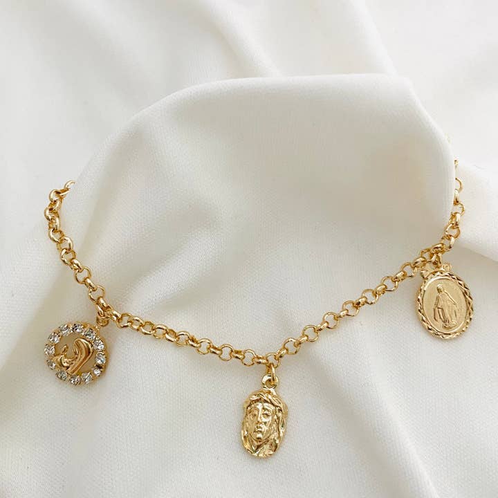 Housegoldjewelry - Wholesale Charm/dangle bracelet - Religious Bracelet, Jesus Christ Charm Bracelet, Our Lady of1