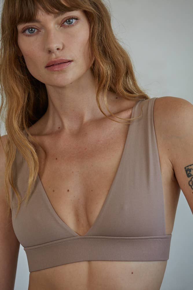 By Together - Vente Brassière – femme - Débardeur brassière sans couture en maille à col en V profond - Dealbreaker By Together13