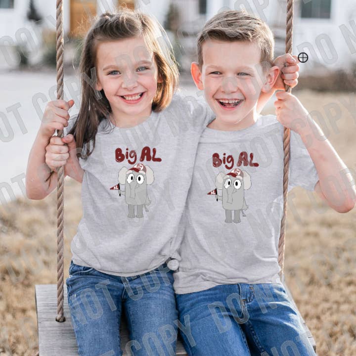 Elephant Mascot Infant, Toddler, Youth T-shirt AL for wholesale by BB Subs and Screens