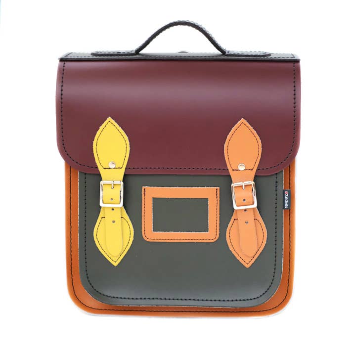 Handmade Leather City Backpack - Autumnal Kaleidoscope for wholesale by Zatchels
