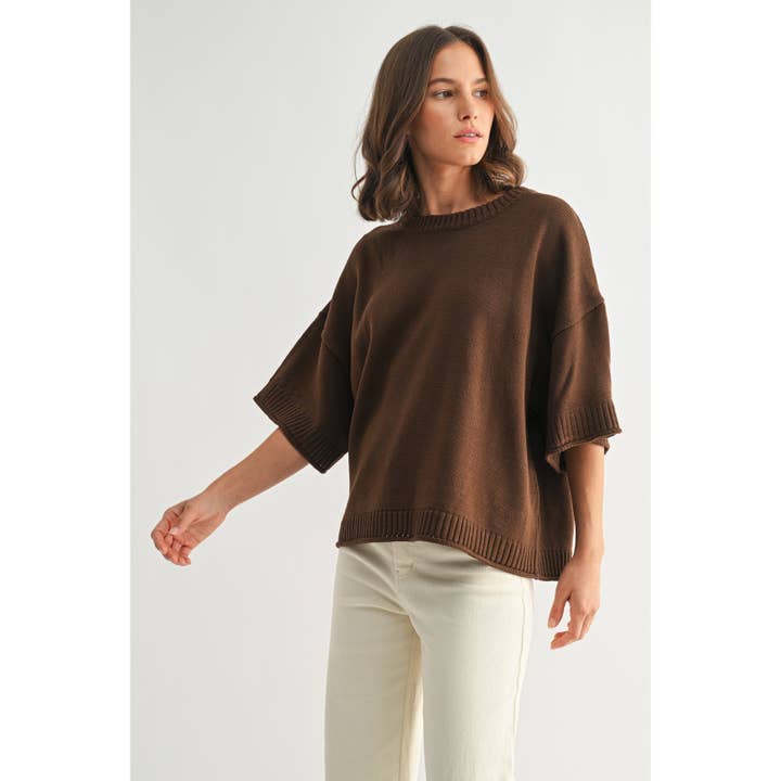 FUN2FUN - Wholesale Knit Sweater - Women's - BOXY CROP SWEATER22