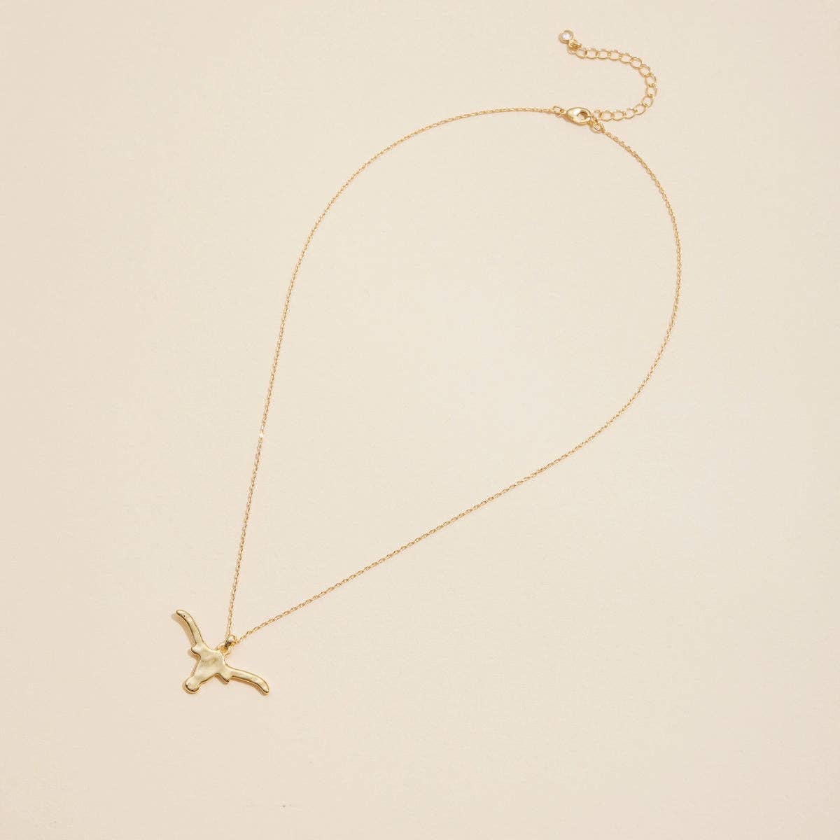 Frem - Wholesale Halskettinghanger - Longhorn Charm Goudgedompelde Korte Ketting1