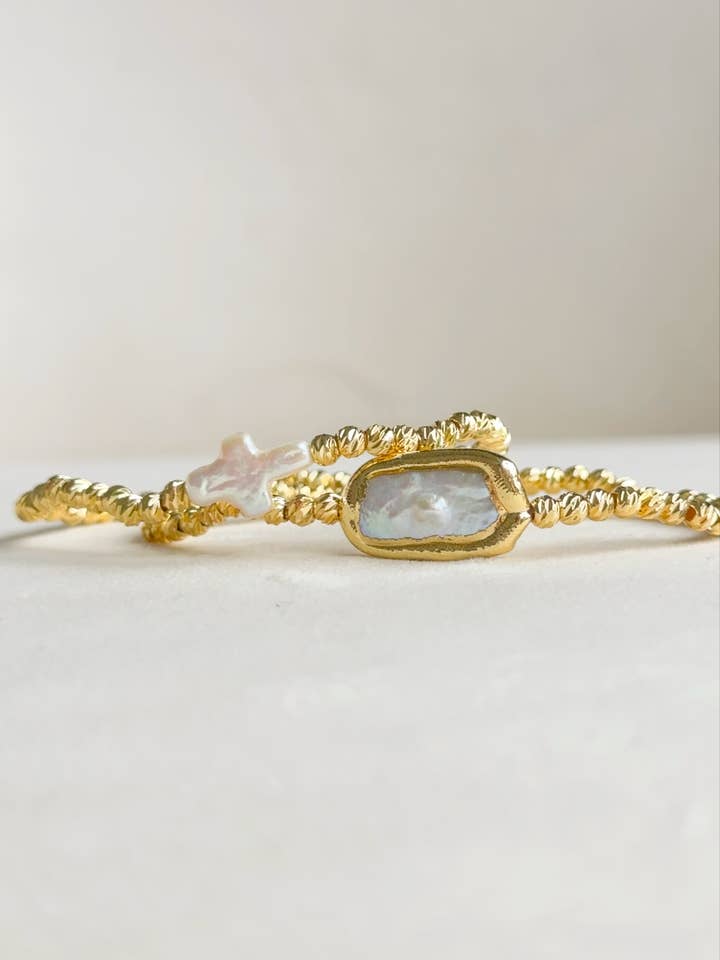 Beam Stretch Bracelet with Charms for wholesale by Easton Elle Jewelry