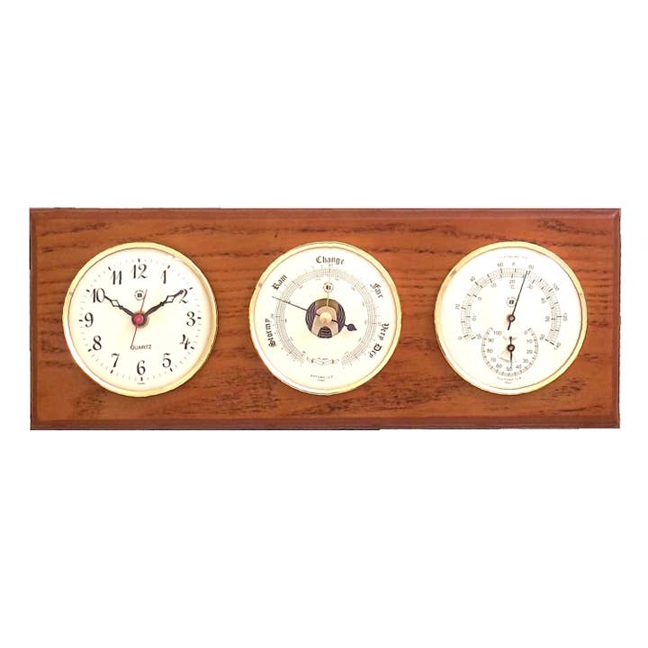 BeyBerk International - Wholesale Wall Clock - Quartz Clock, Barometer and Thermometer with Hygrometer