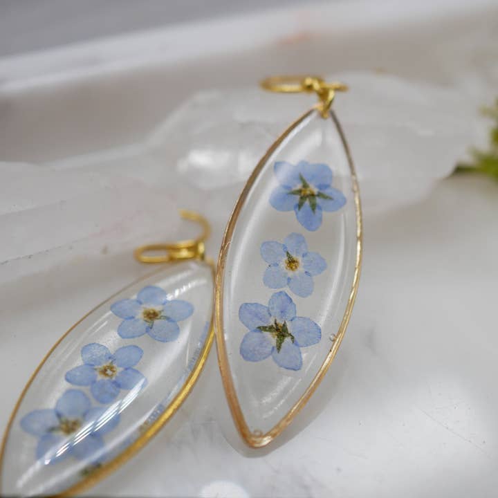 Vergeet-mij-niet-ovaalvormige oorbellen voor wholesale door Remedy Designs