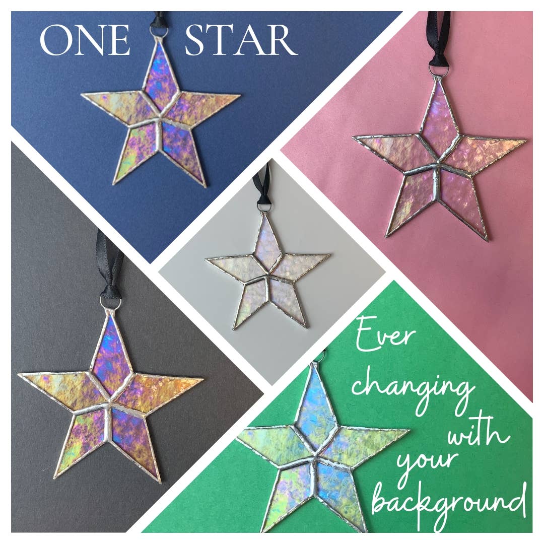 The Grandparent Gift Co. Inc. - Wholesale Ornament - Handmade Stained Glass Star 79962