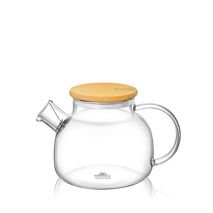 Borosilicate Tea Pot 900 ml. with Bamboo Lid for wholesale by WILMAX ENGLAND