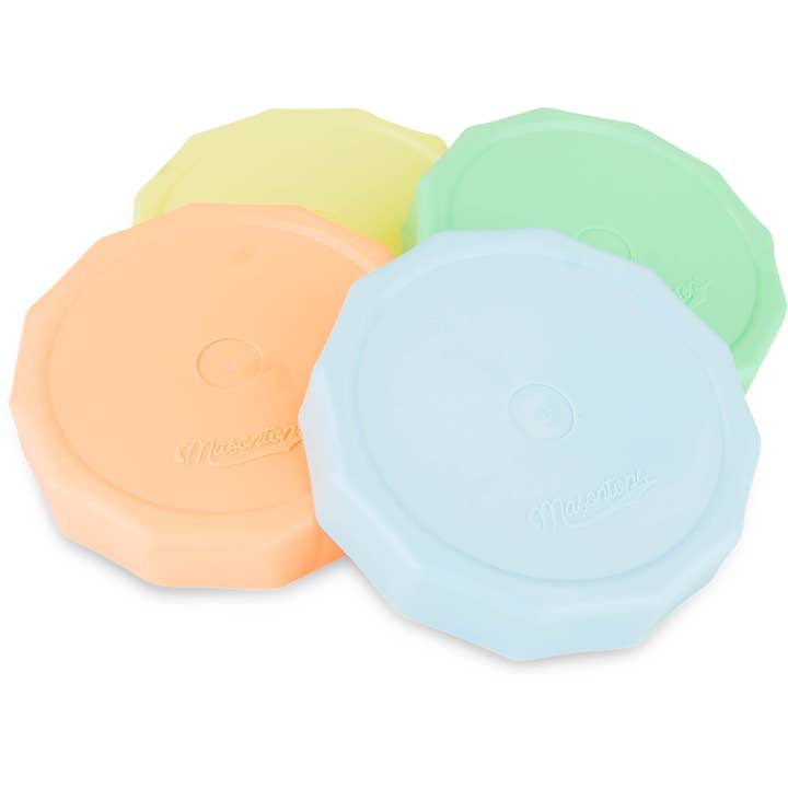 Masontops – Recipiente para armazenar alimentos por atacado – Tampas de Plástico Pastel Tough Top para Frascos Mason