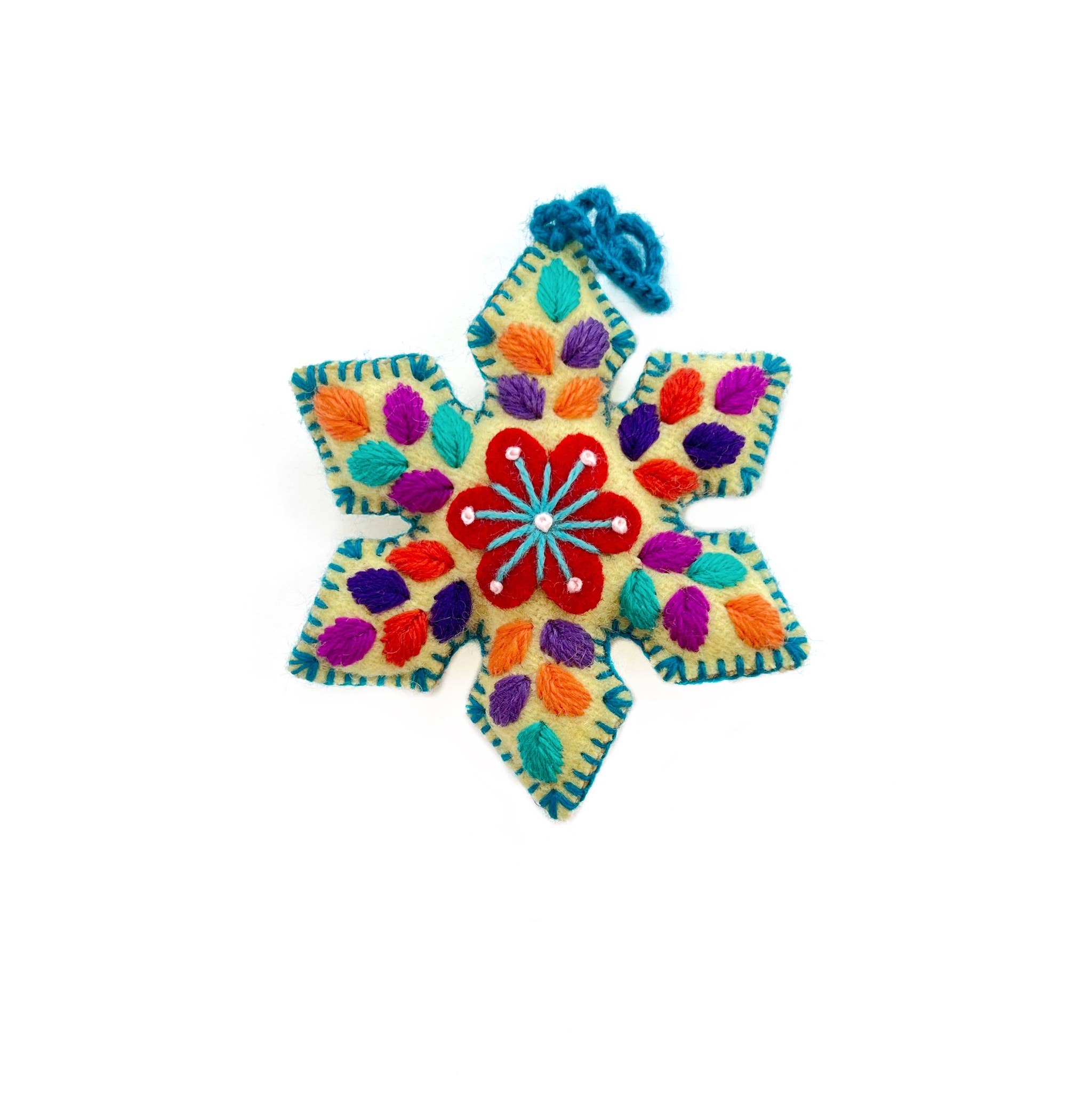 Ornaments 4 Orphans - Wholesale Ornament - Colorful Snowflake Embroidered Christmas Ornament, Various Colors9