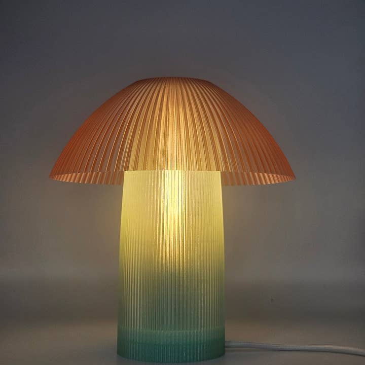 Coast Fig - Wholesale Accent/Desk Lamp - Shroom Table Lamp Jade & Peach1