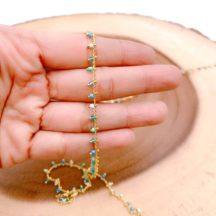 Catena con perline perlate a piedi, catena con perline, CH186 per la vendita all'ingrosso da parte di Beads Creation