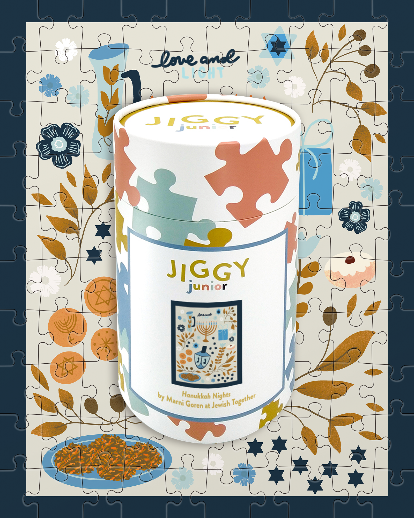 JIGGY Puzzles - Wholesale Puzzle - Adult - JIGGY Junior 100pc: Hanukkah Nights by Marni Goren2
