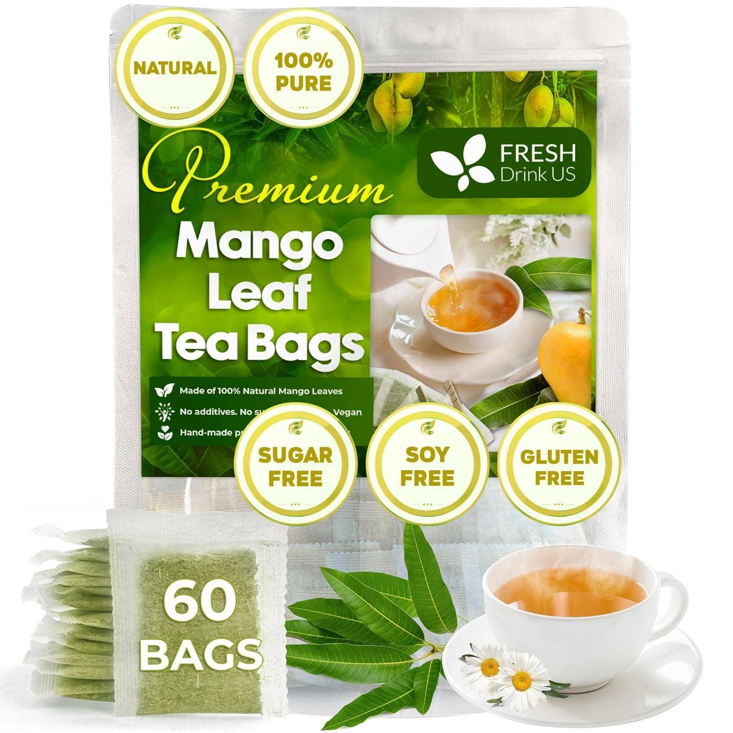 Naomi's Happy Place Shop - Wholesale Health/Detox Tea - Mango Leaf, Whole Dried Leaves, Tea Bags, Powder, 100% Natural & Pure from Mango Leaves. Mango Dried Leaves. Loose Leaf Mango Herbal Tea. Mango Leaf Tea. No Sugar, No Caffeine, No Gluten, Vegan.1