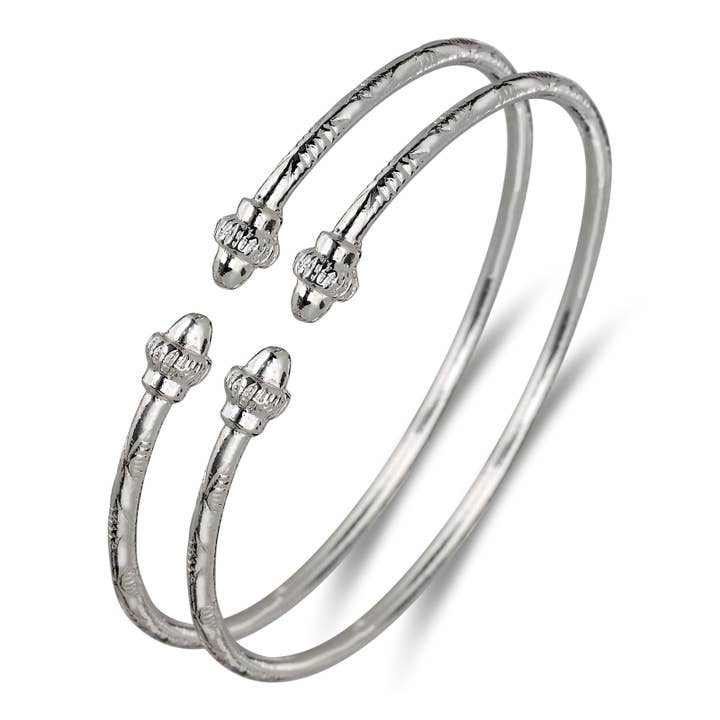 Bättre smycken räfflat bälte .925 Sterling Silver västindiska armband, 1 par för wholesale av Better Jewelry