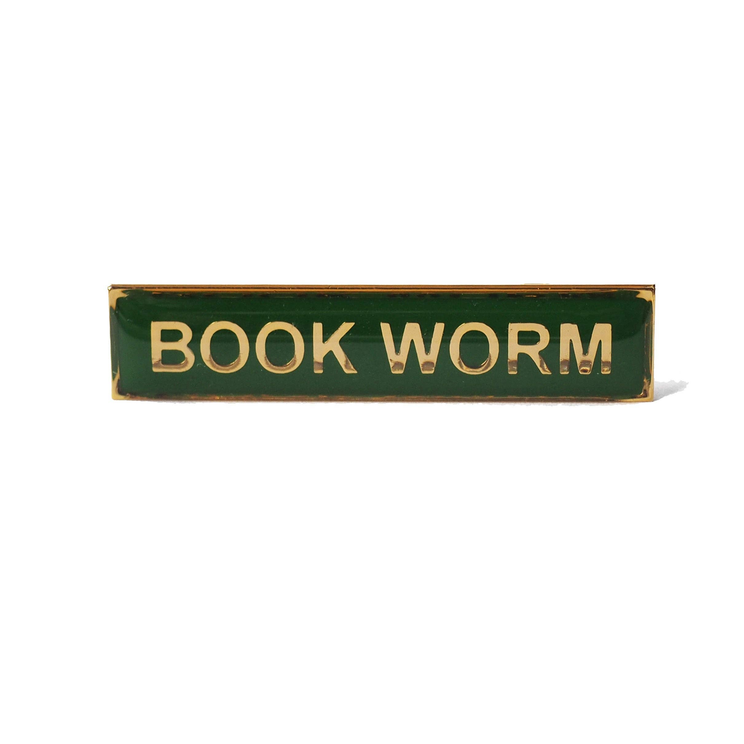 Fleur & Fable - Wholesale Lapel pin/button - Book Worm - Enamel Title Badge
