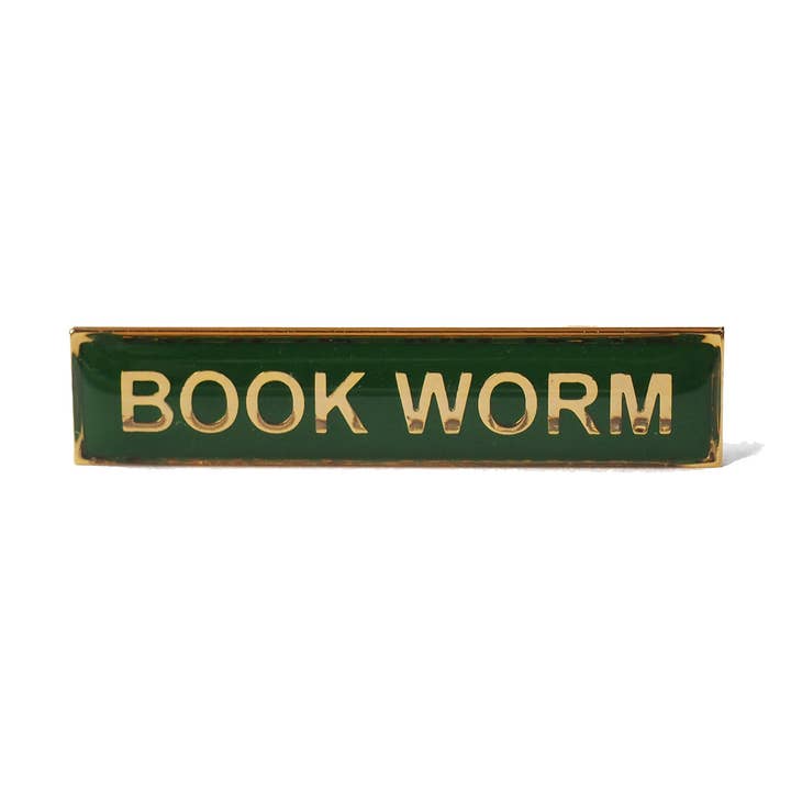 Fleur & Fable - Wholesale Lapel pin/button - Book Worm - Enamel Title Badge0