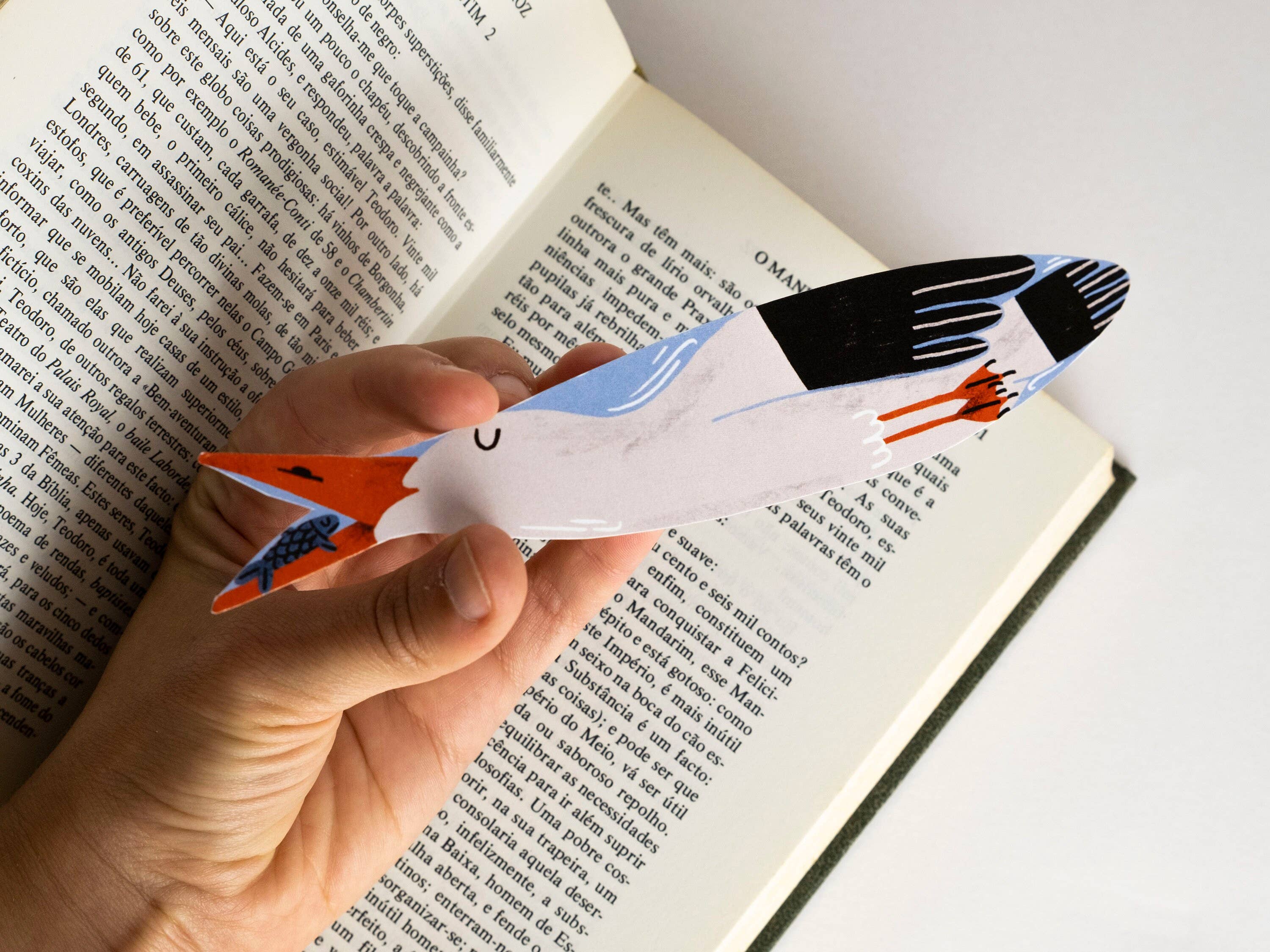 Matilde Horta - Wholesale Bookmark - Seagull and Sardine -  Paper Bookmark - 18x3,5cm2