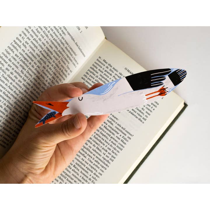 Matilde Horta - Wholesale Bookmark - Seagull and Sardine - Paper Bookmark - 18x3,5cm2