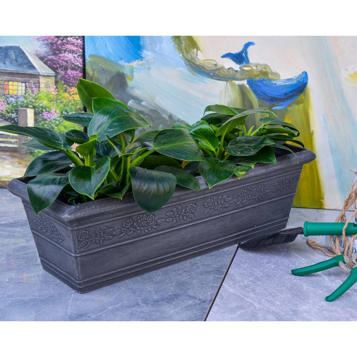 GreenShip Classic Long Large Box Planter W.22.85" x H. 7.09“ for wholesale by Greenship Garden USA