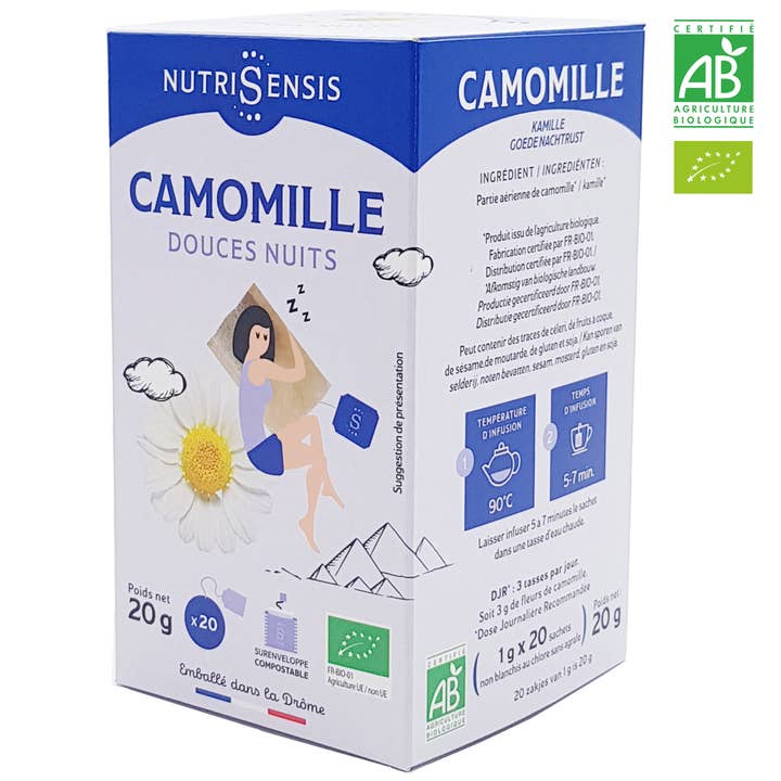 NUTRISENSIS - Organic chamomile infusion - 20 bags for wholesale by Nutrisensis