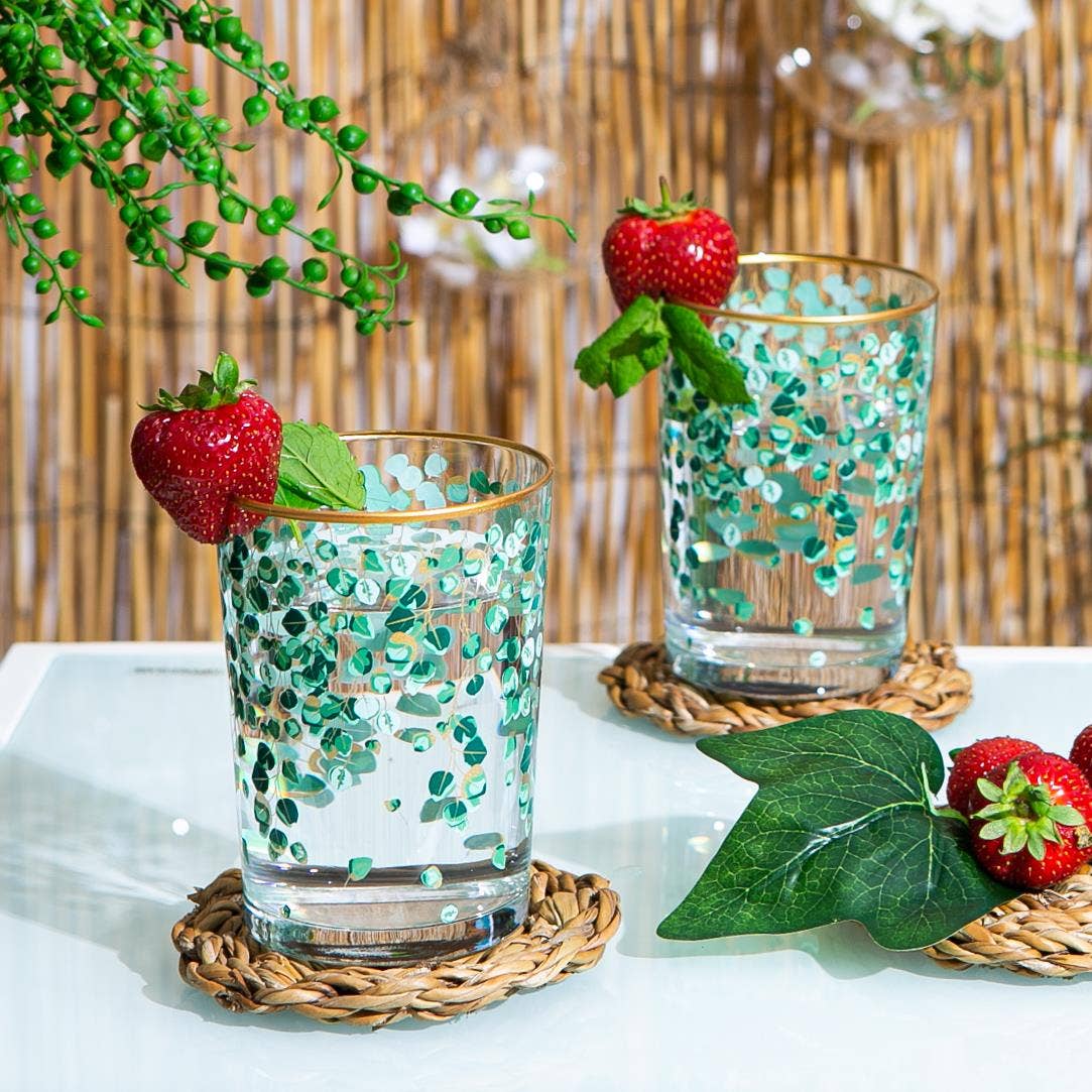 Rinkit Ltd - Vente Verres à cocktail/alcool - Verre Highball décoré LAV Bodega - 520 ml - Vert2