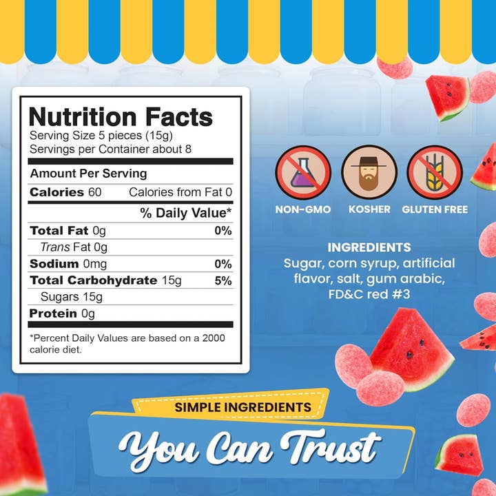 Quality Candy Company - Wholesale Zuigsnoepjes - Gilliam Watermelon Drops 12st x 4,5oz4