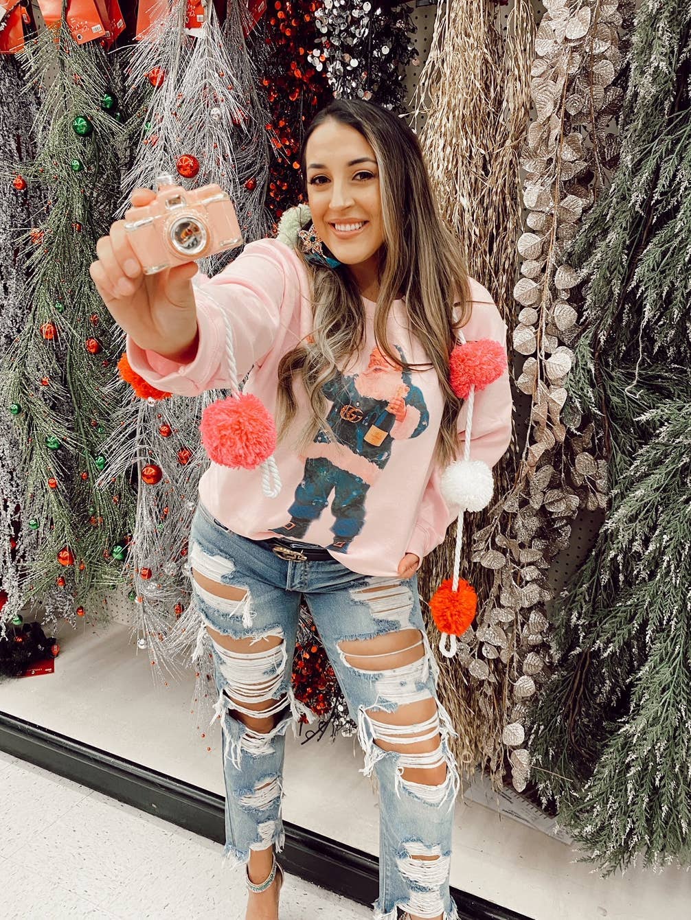 Summer Tees - Vendita all'ingrosso Felpa stampata - Donna - GIROCOLLO GINA DESIGNER SANTA1