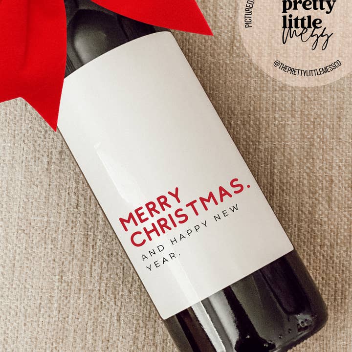 Holiday Wine Label, Christmas Gift, Merry Christmas for wholesale by the pretty little mess