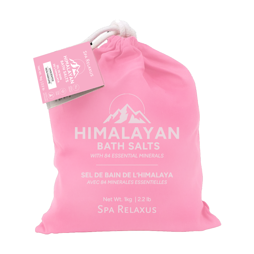 Relaxus Products - Vente Sel de bain - Sels de bain de l'Himalaya 1 kg (2,2 livres), préemballage de 120