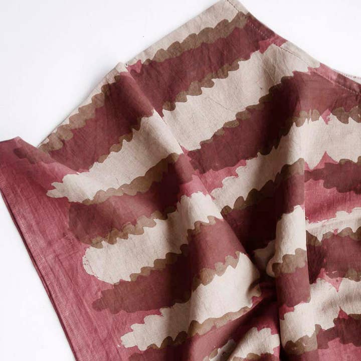 Ichcha - Wholesale Blouse - Women's - Red Sheer Silk Cotton Blouse Block Print Crop Top - ARUBA3